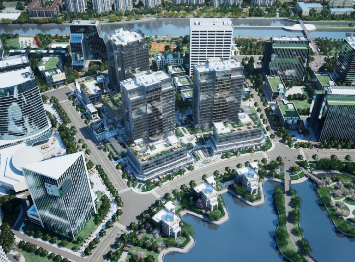 上海閔行莘莊核心，春申湖畔1700方濱湖商墅獨棟，生態辦公優選！